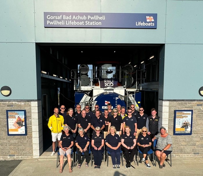 Pwllheli RNLI volunteer crew, staff and fundraisers