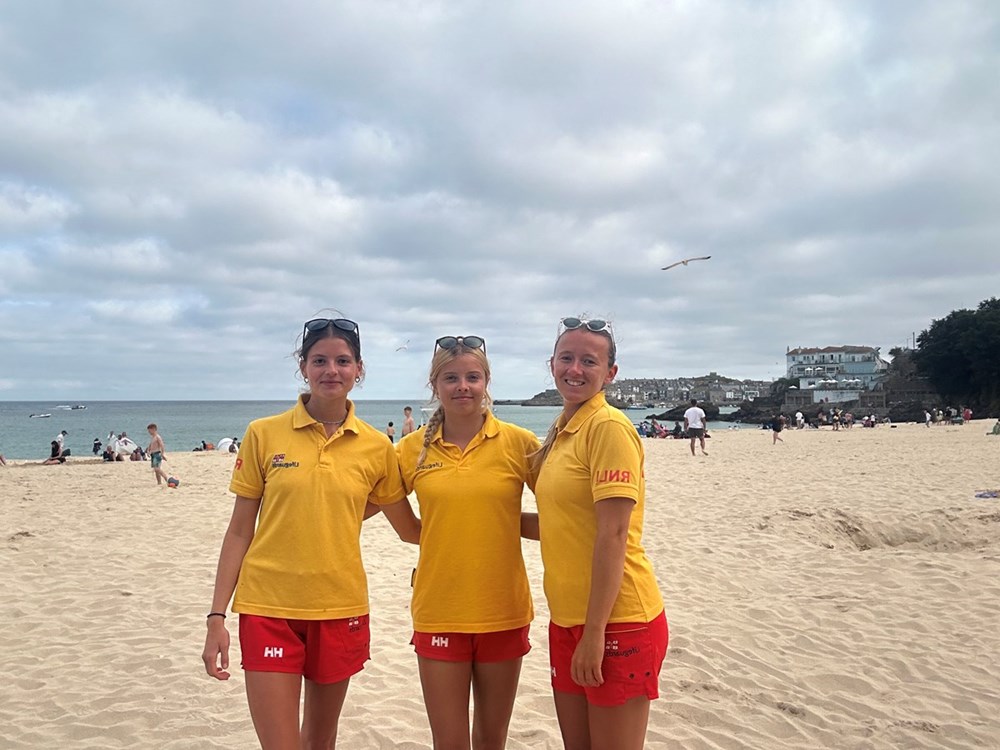 Keia Wardman, Heather Wilson & Rebecca Quick. Hayle (Area 21)  lifeguards working on Porthminster Beach